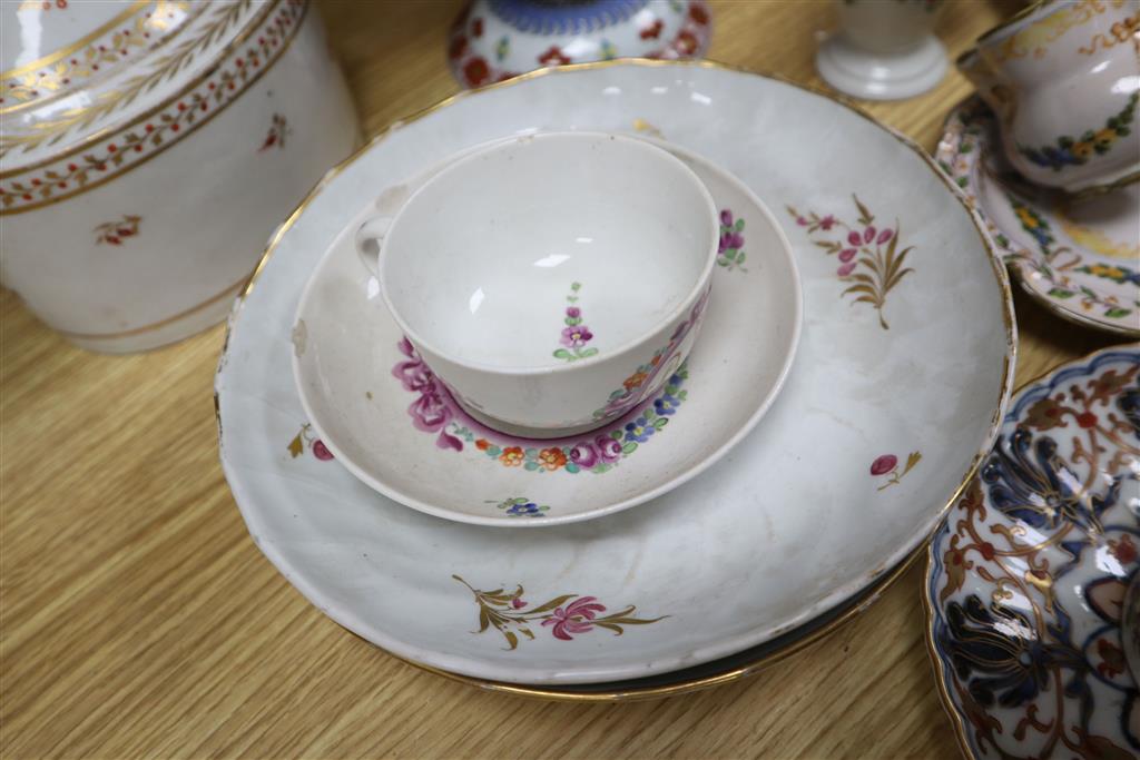 A group of mixed 18th and 19th century English and Continental porcelain, mostly damaged, for restoration